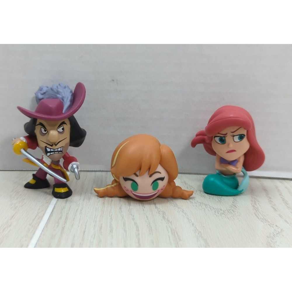 Disney Funko mystery Mini Ariel Little Mermaid Captain Hook Frozen Anna head